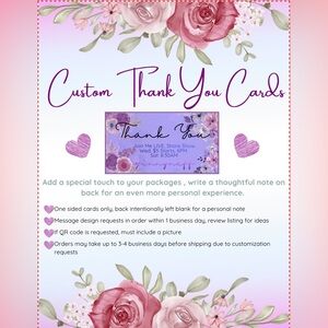 Customized Thank You Cards (250), Handmade